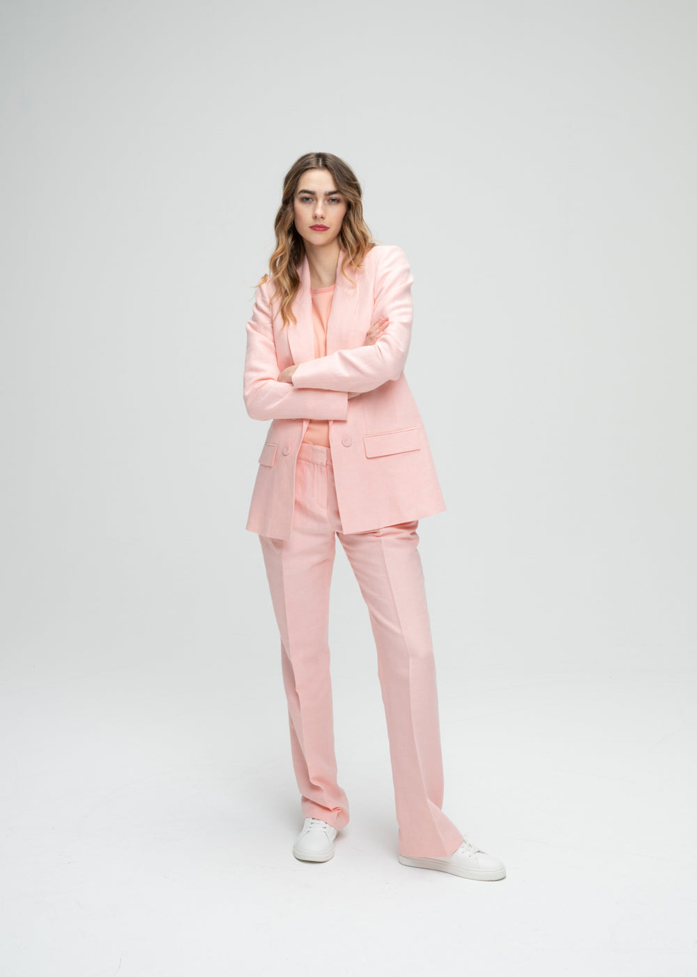 Pantalon lin coton - Abricot
