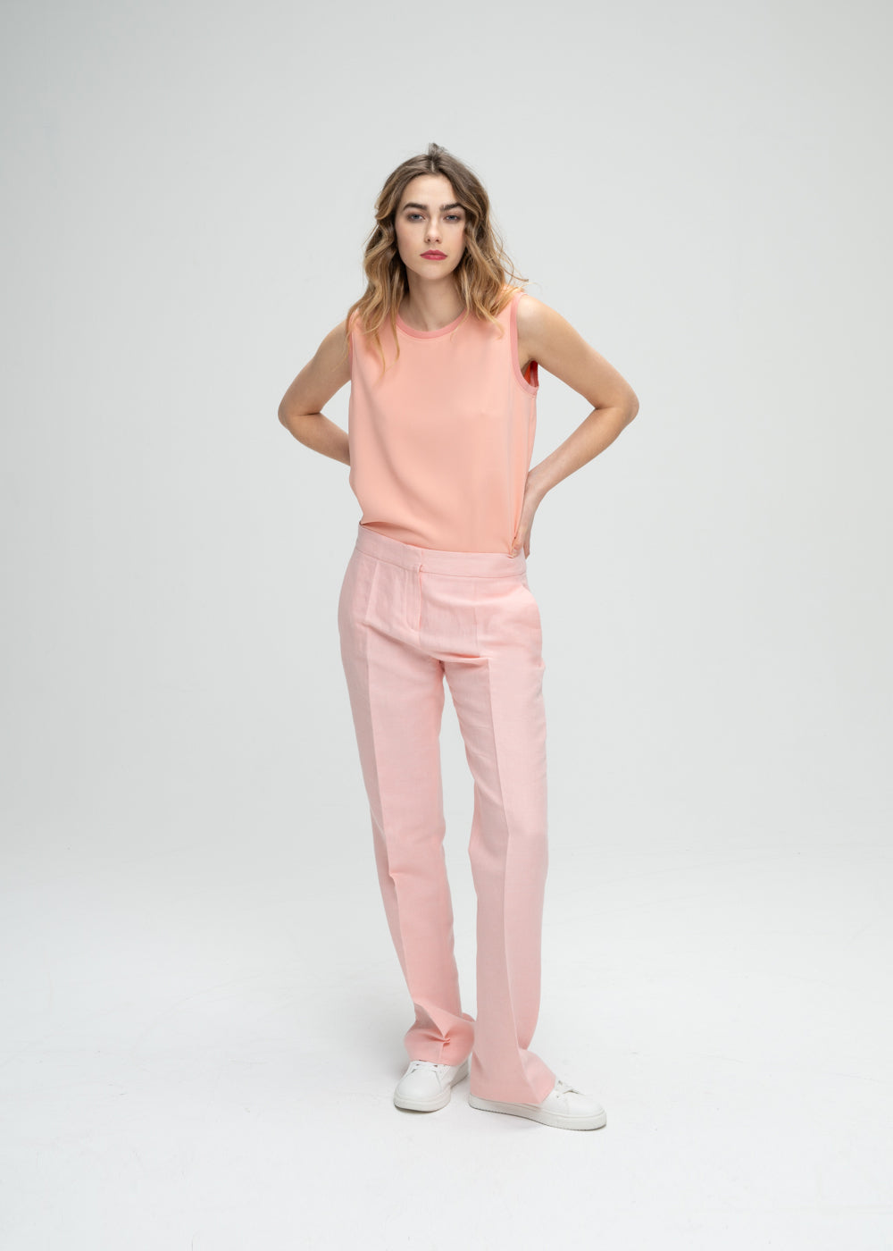 Pantalon lin coton - Abricot