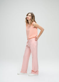 Pantalon lin coton - Abricot