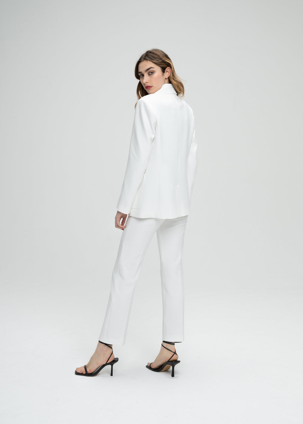 Veste longue poche plaque - Blanc Cassé
