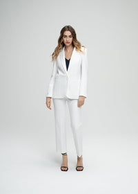 Veste longue poche plaque - Blanc Cassé