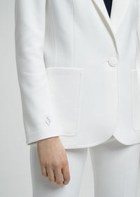 Veste longue poche plaque - Blanc Cassé