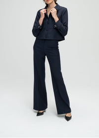 Short jacket with shirt collar - Navy