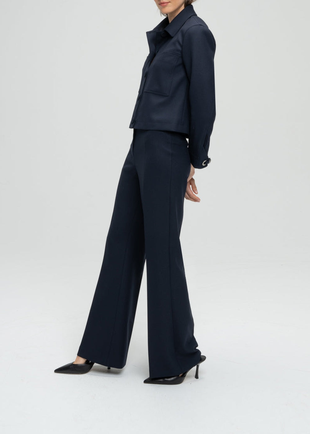 Short jacket with shirt collar - Navy