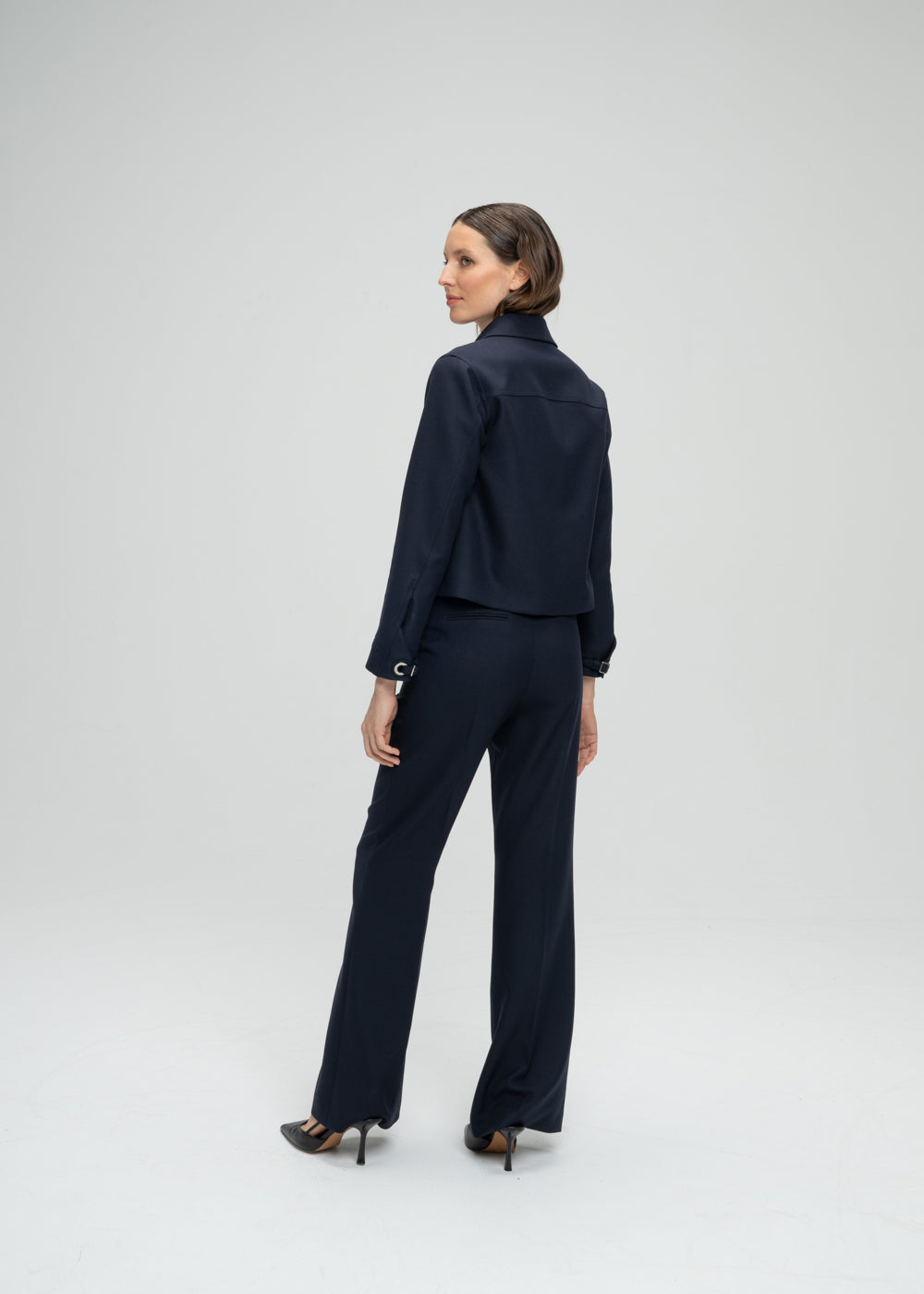 Veste courte col chemise - Marine