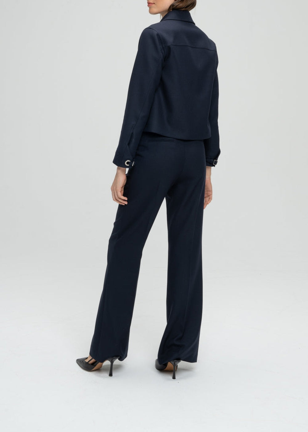 Short jacket with shirt collar - Navy