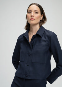 Veste courte col chemise - Marine