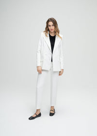 Veste croisee large 4 boutons - Blanc Cassé
