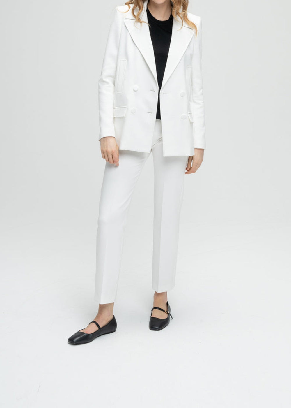 Double-breasted jacket with buttons - Off-white