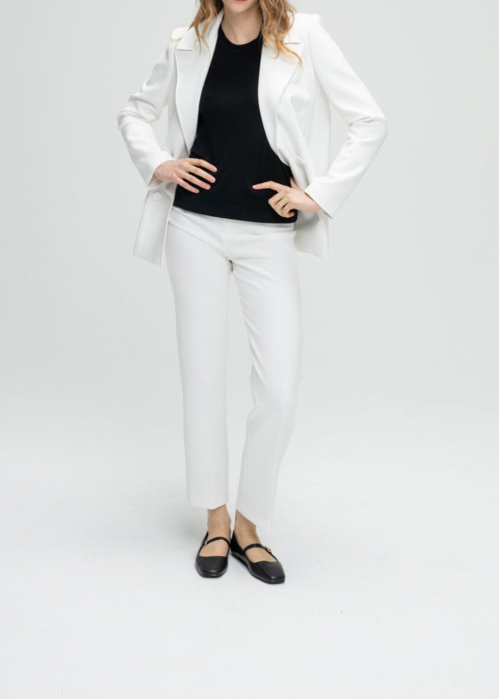 Double-breasted jacket with buttons - Off-white