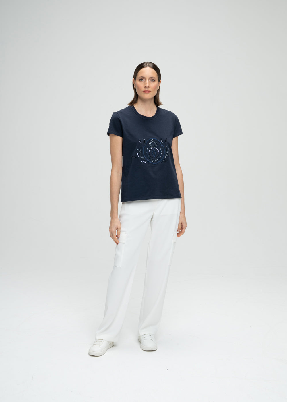 T shirt brode mc - Marine