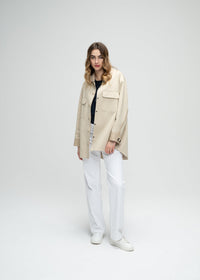 Manteau chemise court - Beige Moyen