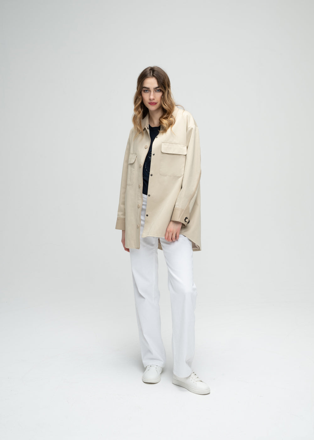 Manteau chemise court - Beige Moyen