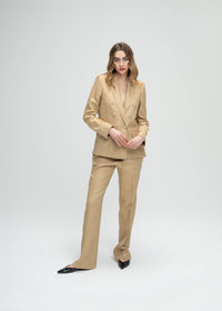 Veste croisee 6 boutons col - Beige Moyen