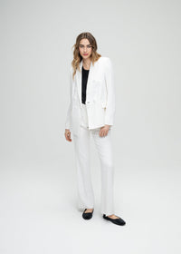 Veste croisee 6 boutons col - Blanc Optique
