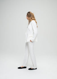 Veste croisee 6 boutons col - Blanc Optique