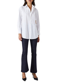 Chemise en popeline blanche - Beige Moyen