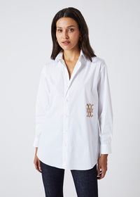 Chemise en popeline blanche - Beige Moyen