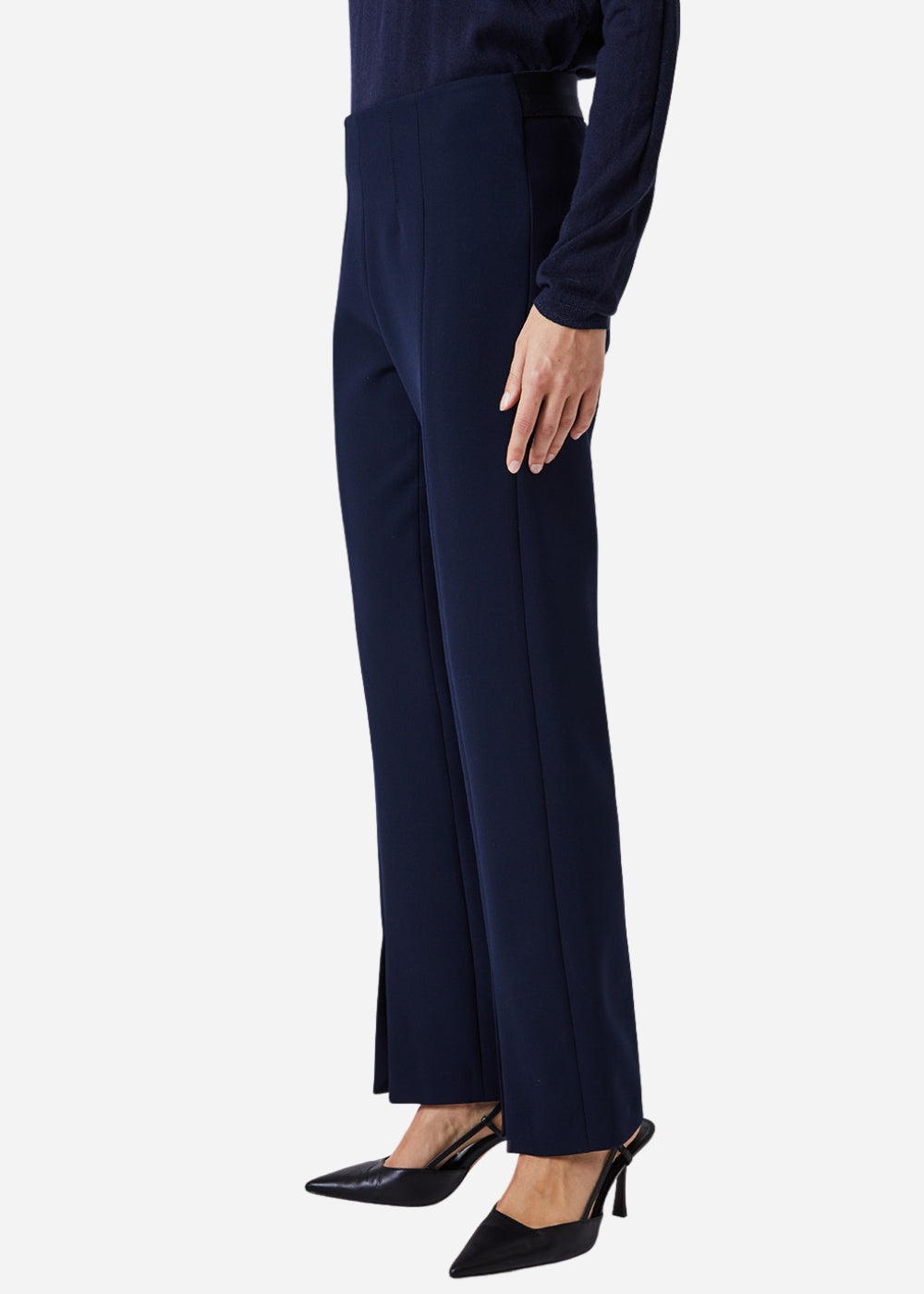 Pantalon droitaves fentes - Marine