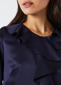 Robe courte volantée - Marine
