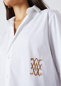 Chemise en popeline blanche - Beige Moyen