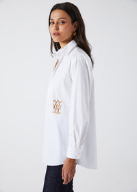 Chemise en popeline blanche - Beige Moyen