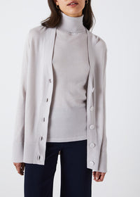 Long wool cardigan - Concrete