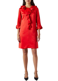 Robe envers satin pl - Orange Vif