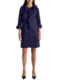 Robe envers satin pl - Marine