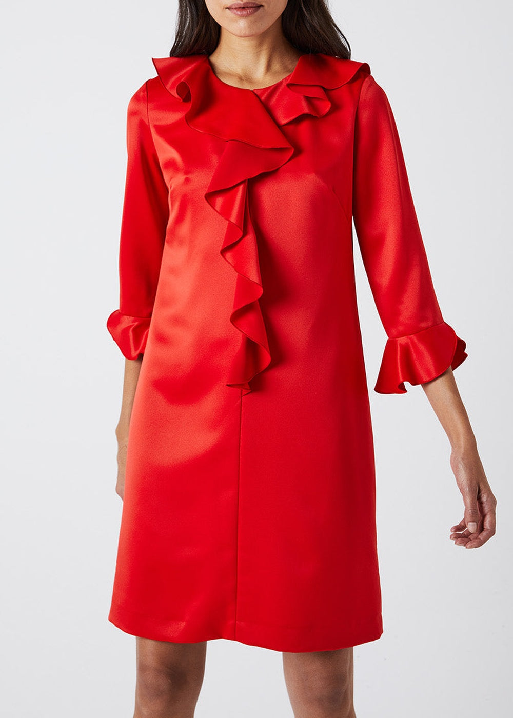 Robe courte volantée - Orange Vif