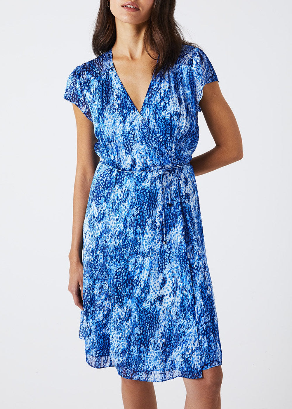 Wrap dress with belt - Navy