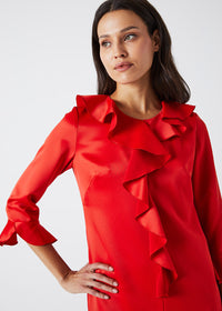 Robe envers satin pl - Orange Vif