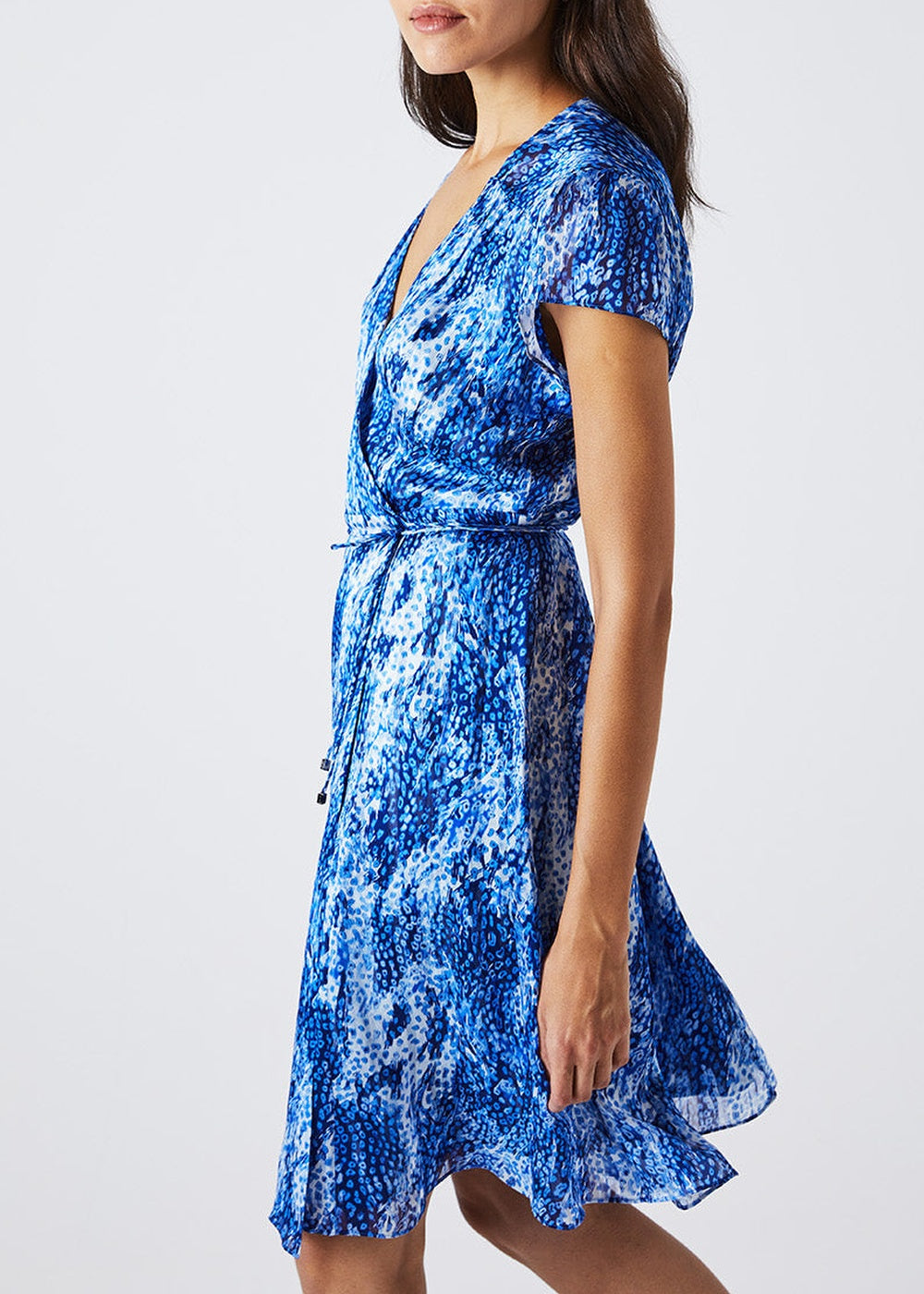 Wrap dress with belt - Navy