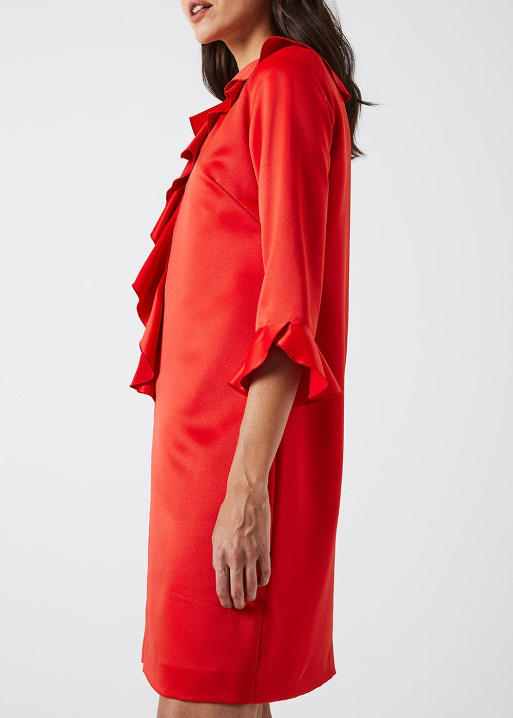Robe courte volantée - Orange Vif