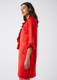 Robe envers satin pl - Orange Vif
