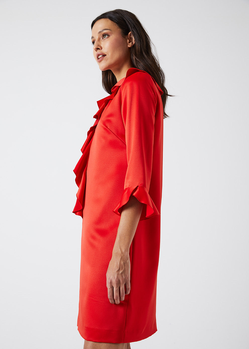 Robe envers satin pl - Orange Vif