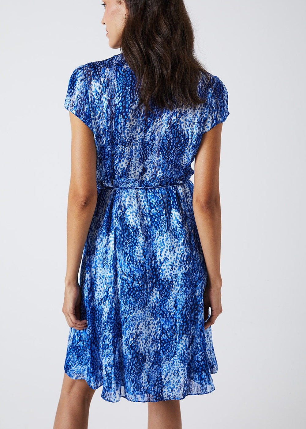 Wrap dress with belt - Navy
