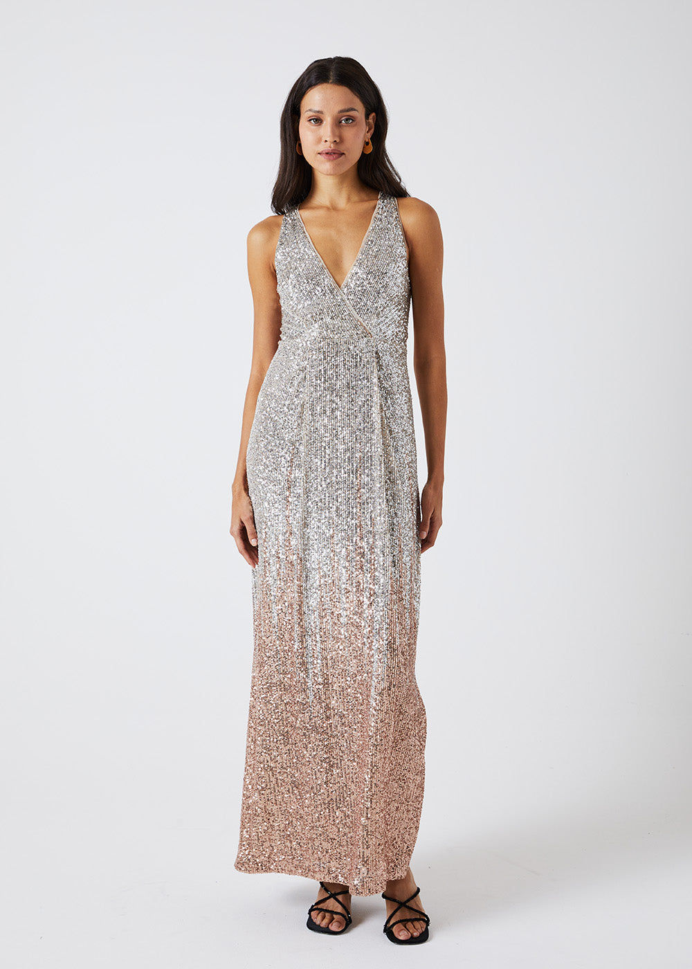Robe longue paillettes - Rose Pale