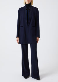 Long fitted wool coat - Navy