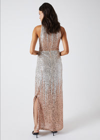 Robe longue paillettes - Rose Pale