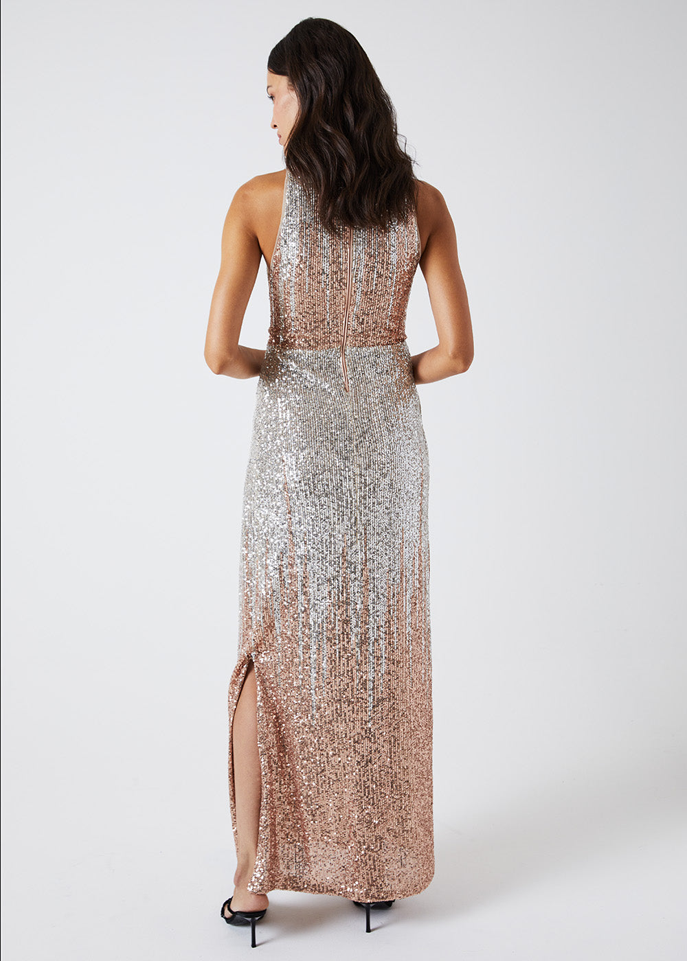 Robe longue paillettes - Rose Pale