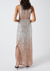 Robe longue à sequins - Rose Pâle