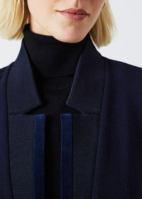 Long fitted wool coat - Navy