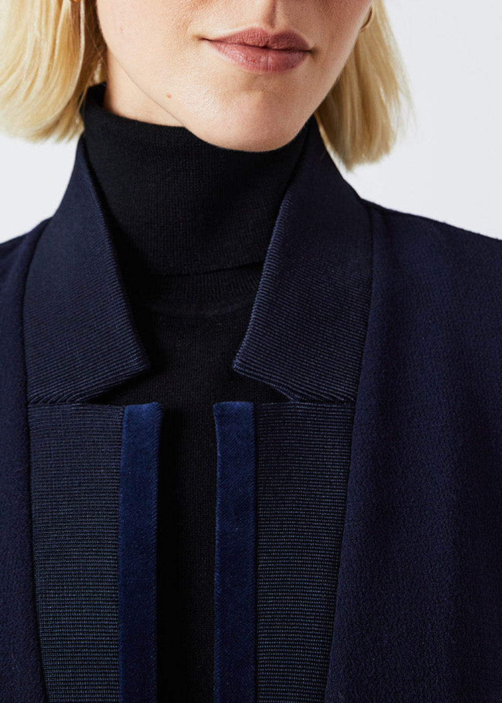 Long fitted wool coat - Navy
