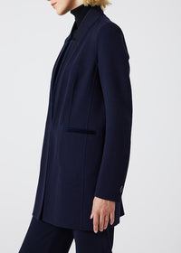 Long fitted wool coat - Navy