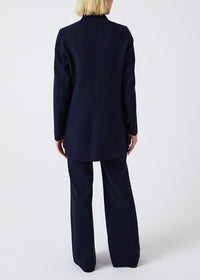 Long fitted wool coat - Navy