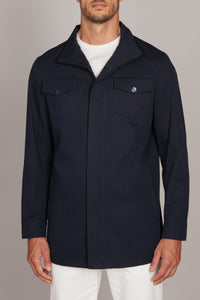 Veste à motif chevrons - Bleu