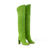 5qty DÉJÀ VU 490€ / Cuissardes Marylin 90 en cuir suédé - Green