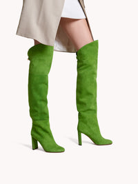 5qty DÉJÀ VU 490€ / Cuissardes Marylin 90 en cuir suédé - Green