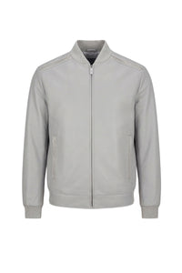Bomber à empiècements en cuir - Gris